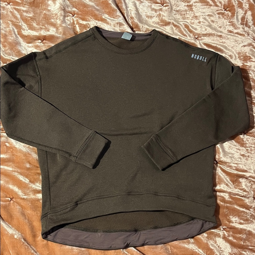 NOBULL Women’s Brown Crew Sweatshirt with Shoulder Logo